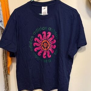 Adidas Navy Blue floral Graphic T-Shirt